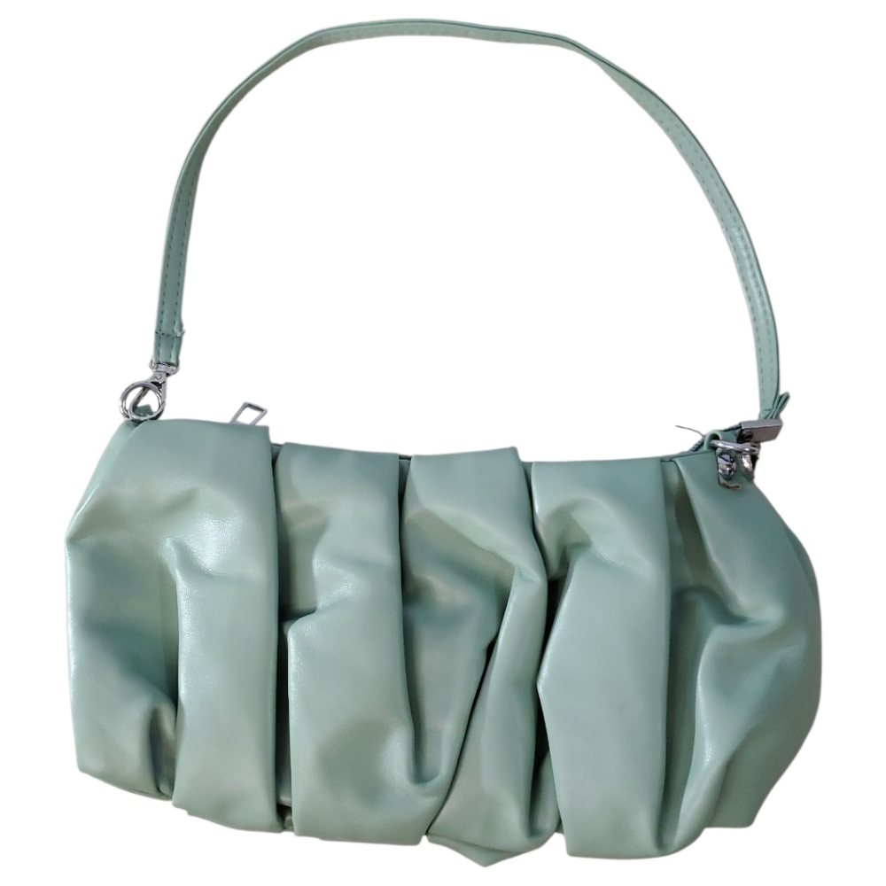 Mint Green Ruched Handbag